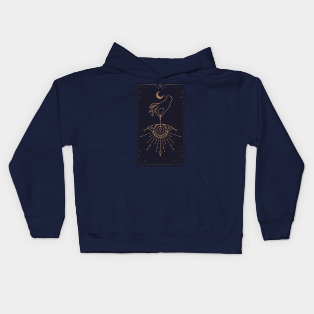 Moon - Hand- Esoteric eye Kids Hoodie by Obey Yourself Now